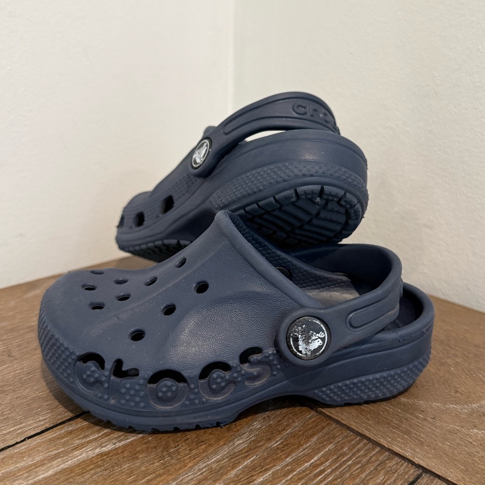 Crocs Kids Unisex Slip On Shoes US C7 Baya Crocband ll Navy/blue
